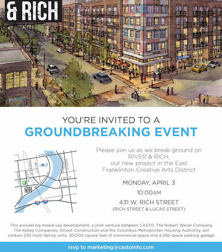 River & Rich - Groundbreaking Event Invitation
